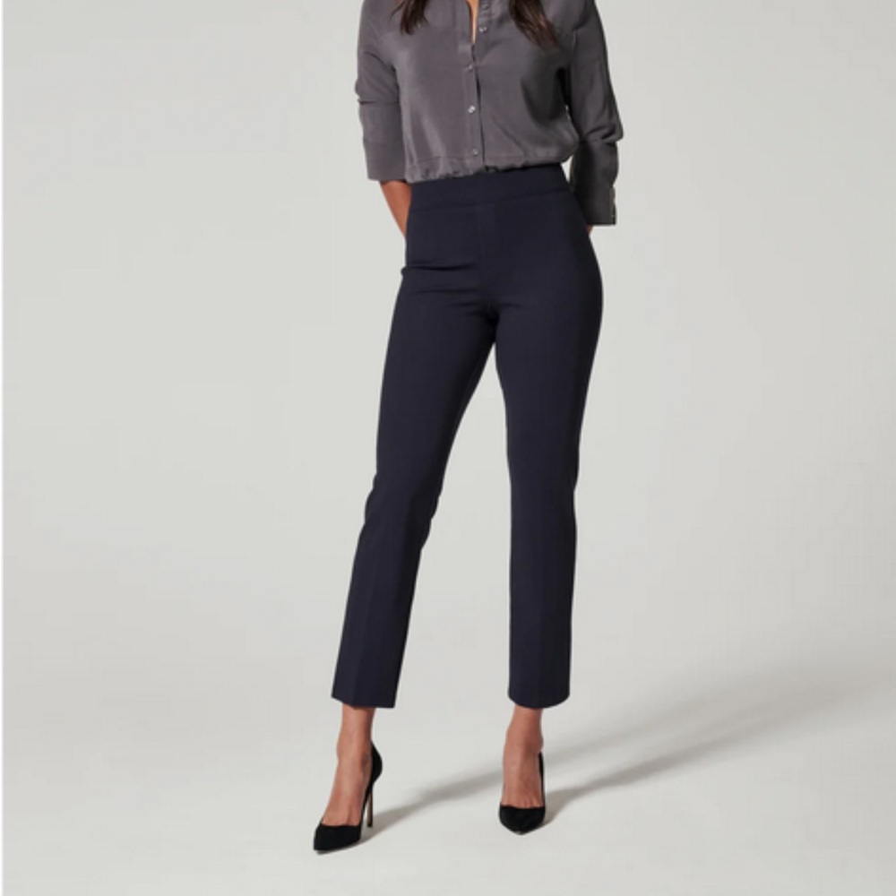 SPANX The Perfect Pant Slim Straight Navy Ponte Pants